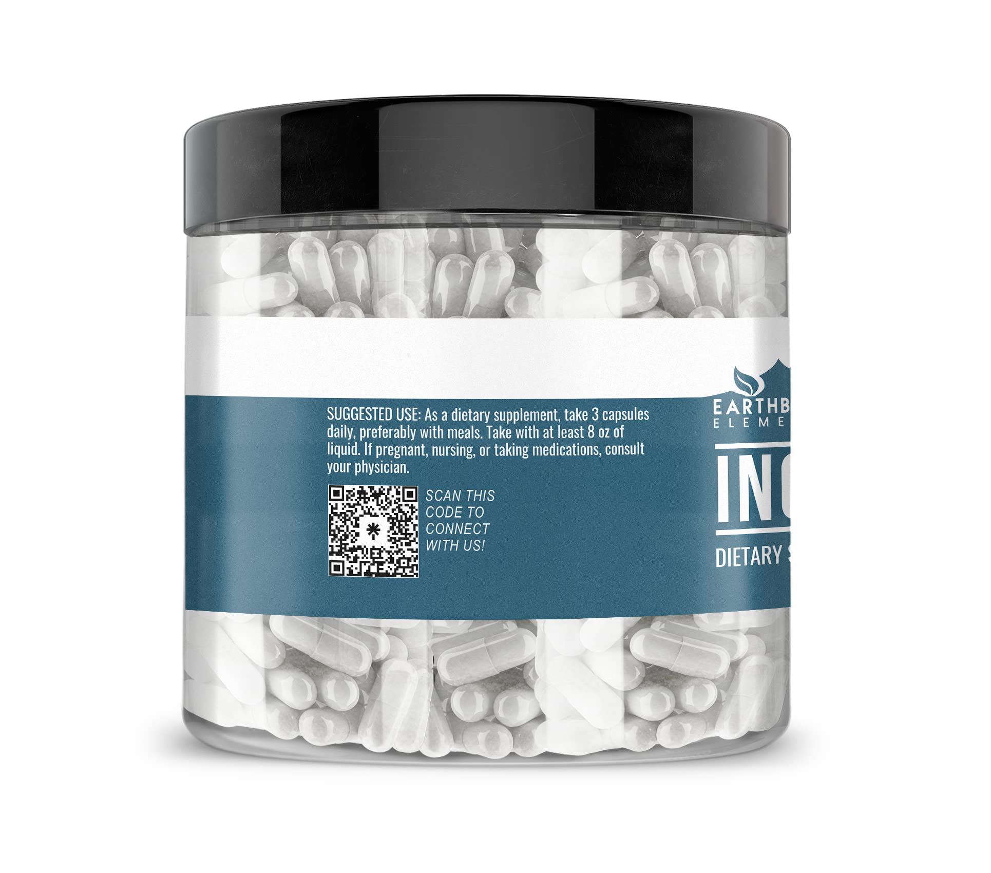 Earthborn Elements Inositol label close-up showing pure, additive-free formula