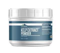 Earthborn Elements kelp extract powder in a resealable tub, ideal for pantry storage.