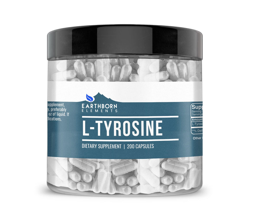 Earthborn Elements L-Tyrosine bottle with pure formulation, no additives for daily use