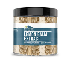 Earthborn Elements Lemon Balm Extract bottle showing pure, additive-free formula for daily calm.
