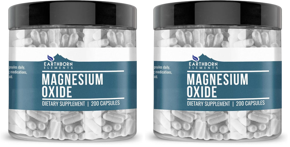 Earthborn Elements magnesium oxide capsules in bottle for daily use