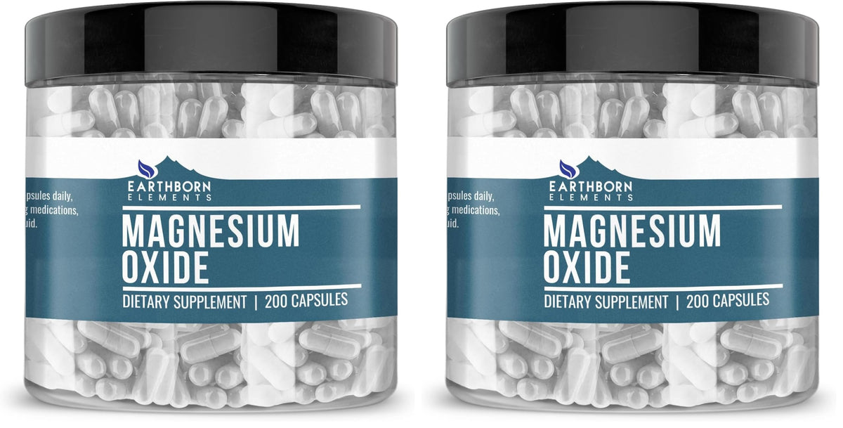 Earthborn Elements magnesium oxide capsules in bottle for daily use