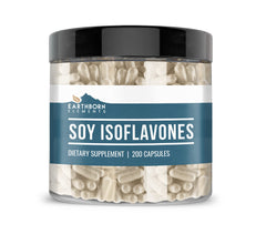 Earthborn Elements Soy Isoflavones bottle front with pure capsules.