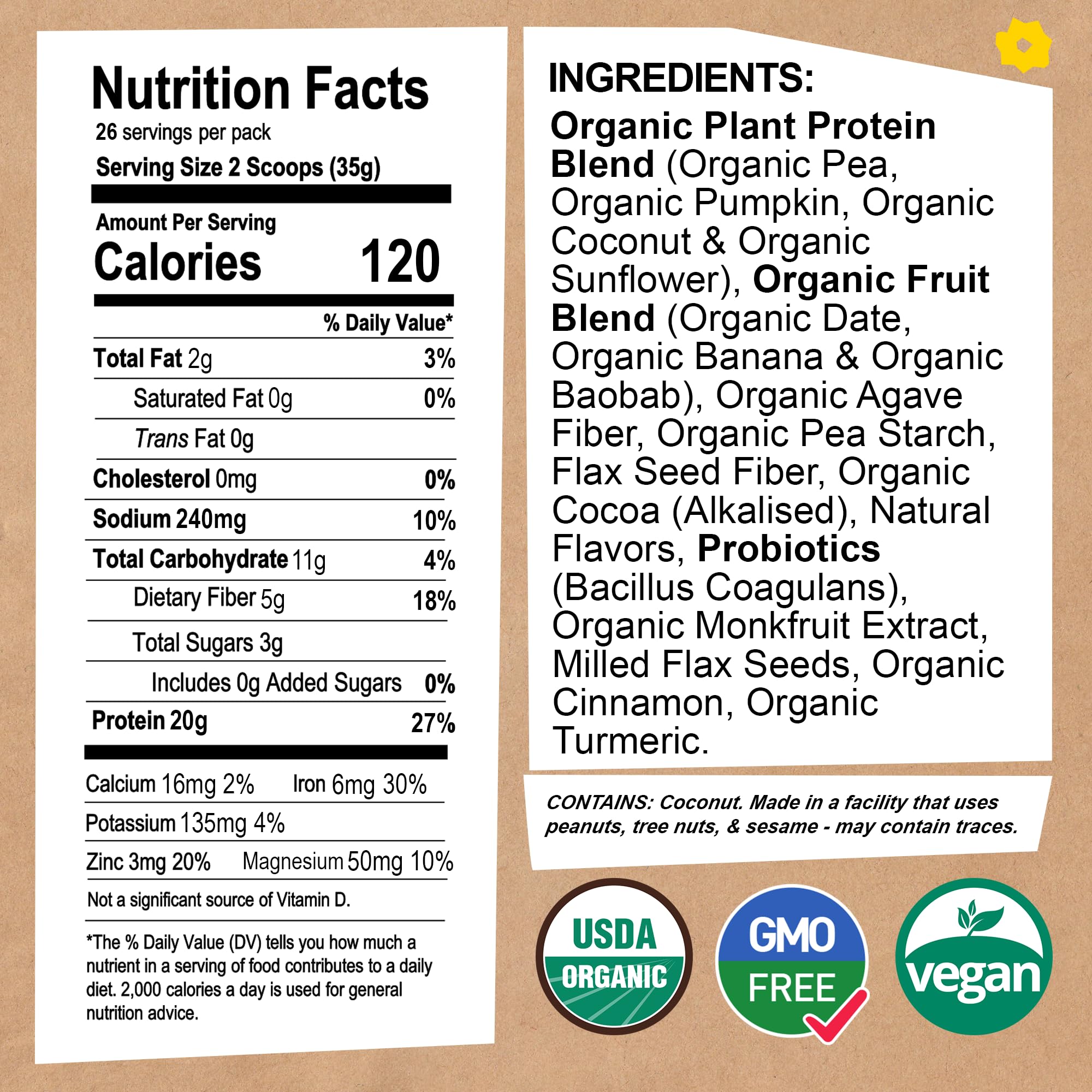 EarthChimp Organic Vegan Protein Powder Vanilla shake glass ready to blend