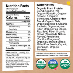 EarthChimp Organic Vegan Protein Powder Vanilla shake glass ready to blend