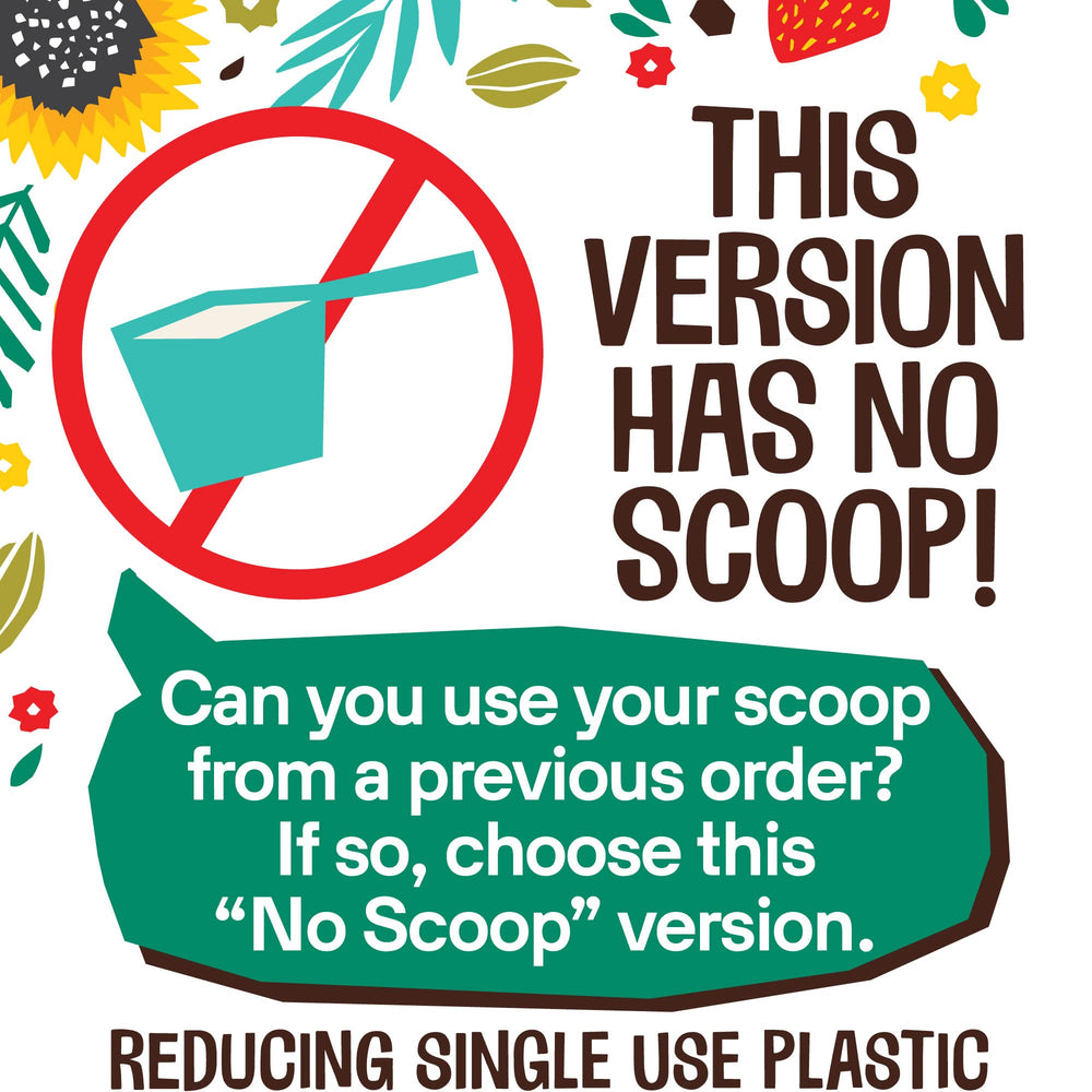 EarthChimp probiotic plant protein label highlighting organic formula