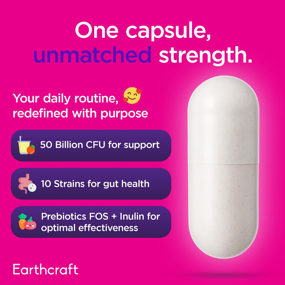 Earthcraft Probiotics delayed release capsules for targeted intestinal delivery.