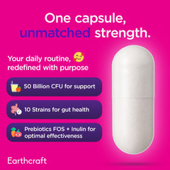 Earthcraft Probiotics delayed release capsules for targeted intestinal delivery.