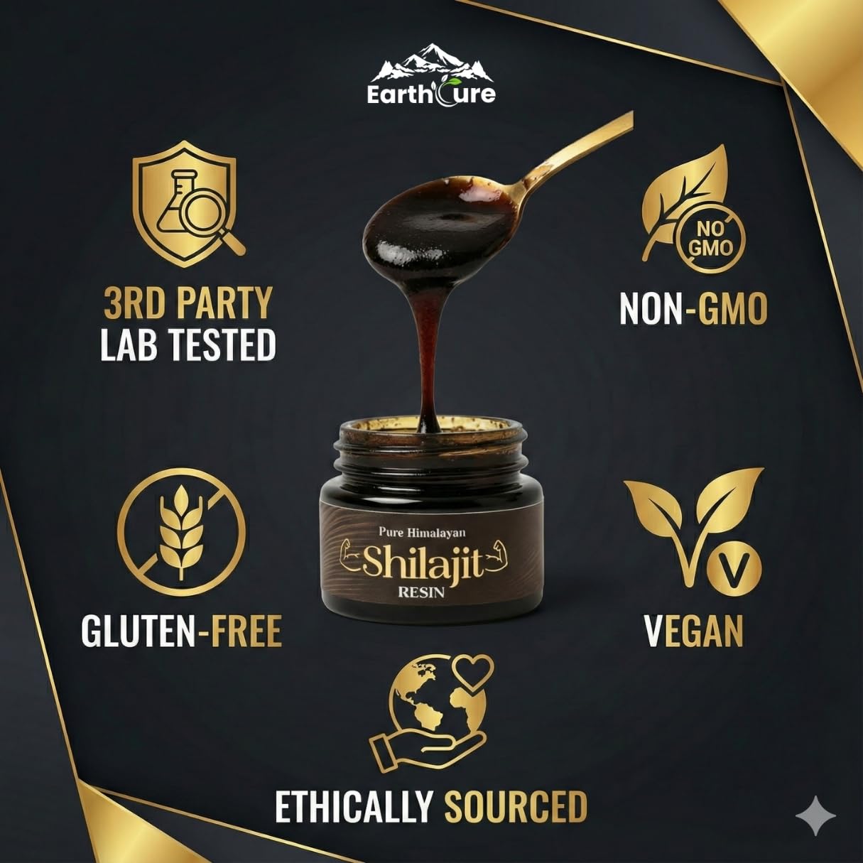 EarthCure Shilajit Resin high-altitude source at 17,000 ft.
