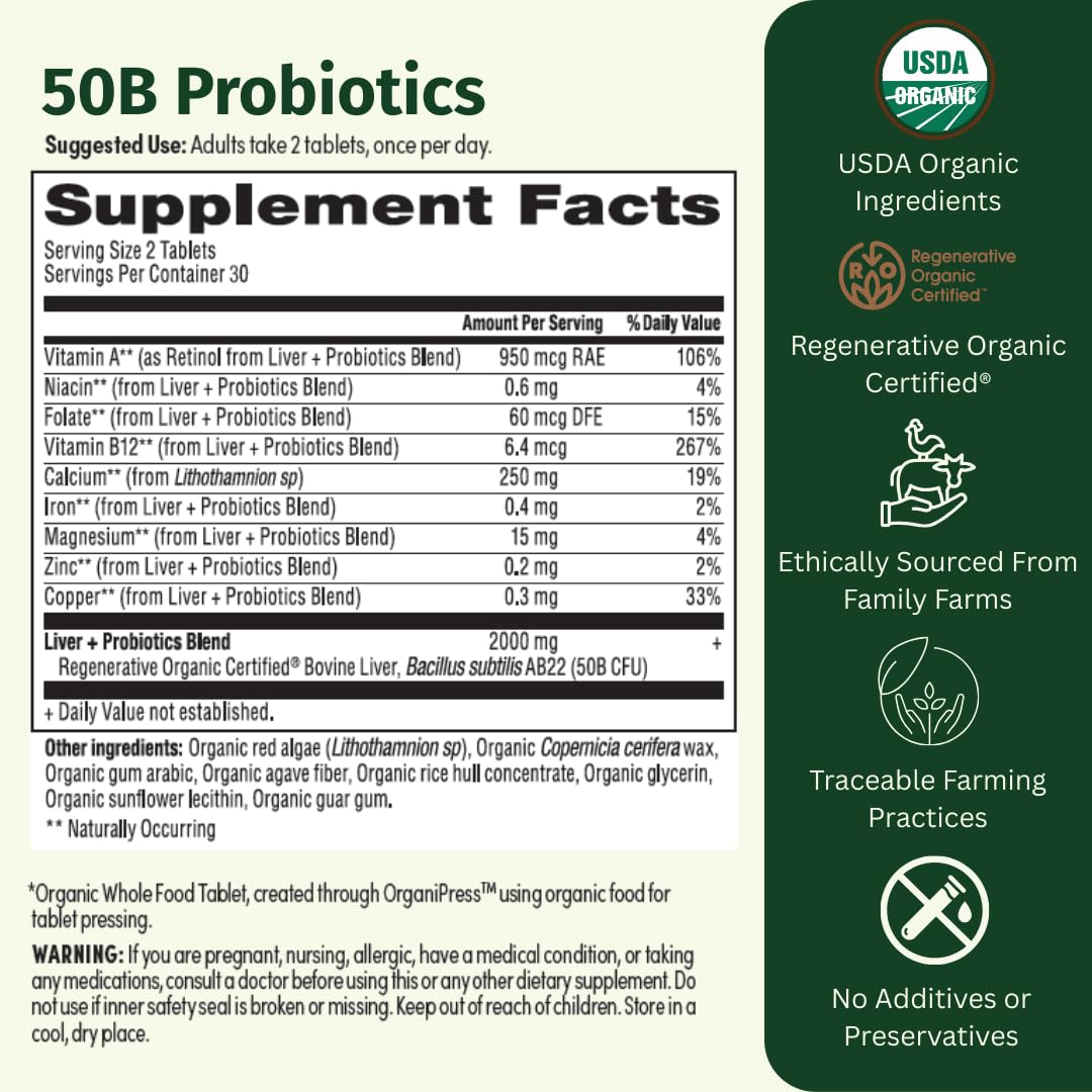 EarthFirst Organic beef liver blend scoop showing nutrient-rich superfood for vitality.