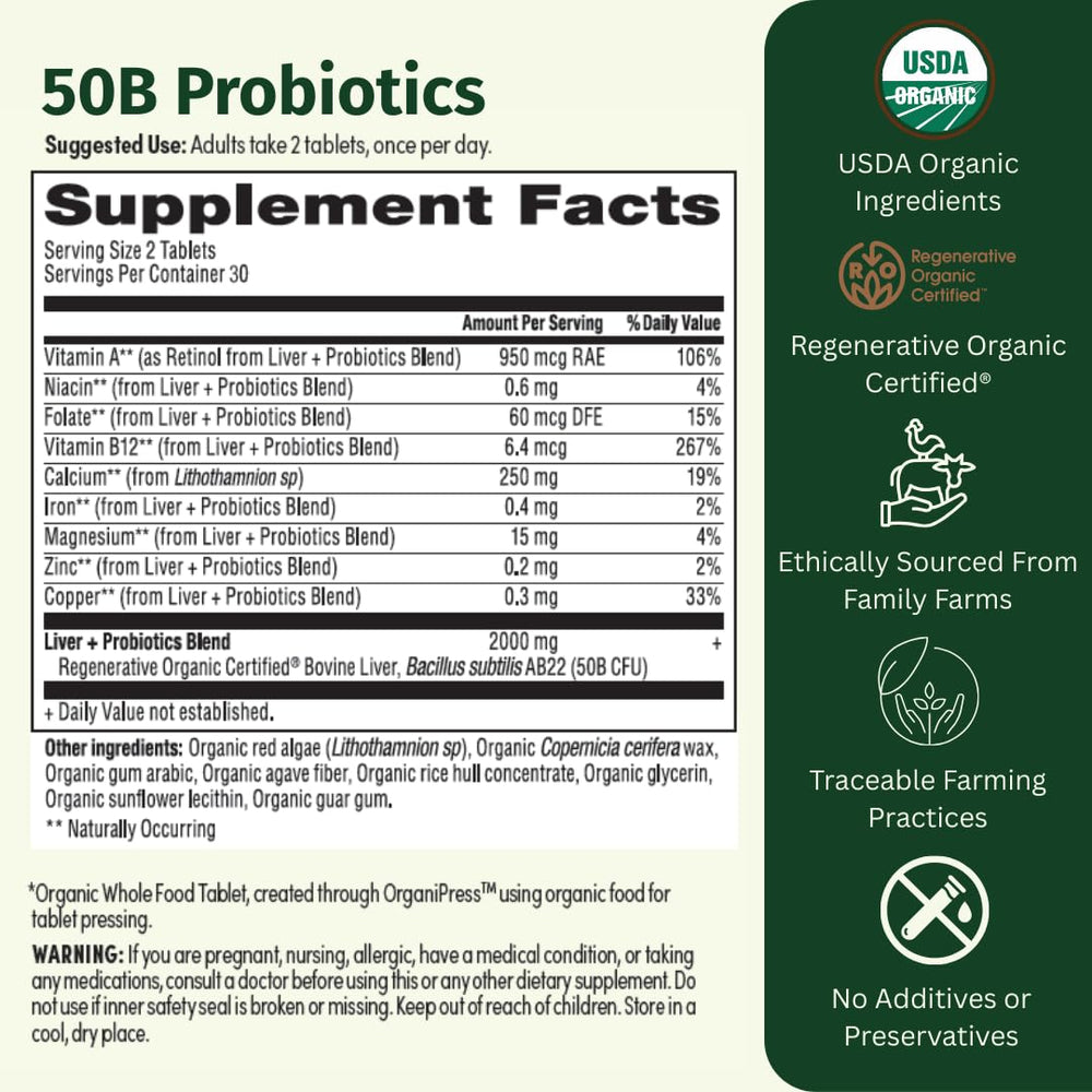 EarthFirst Organic beef liver blend scoop showing nutrient-rich superfood for vitality.