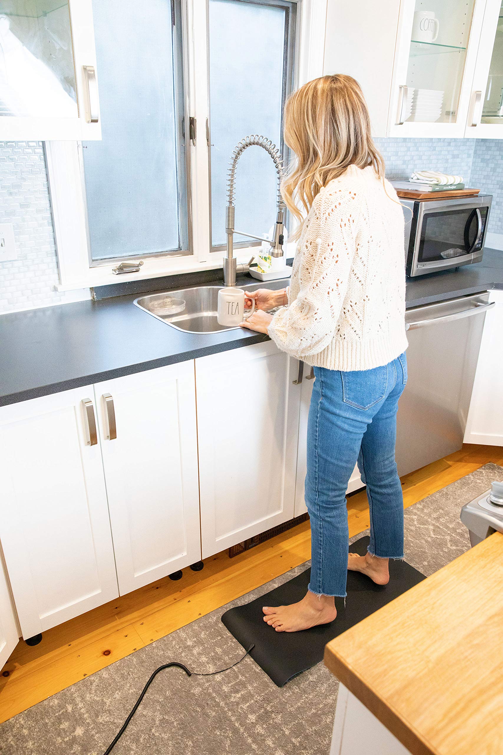 Living-room setup of Earthing Universal Mat Kit for relaxing grounding