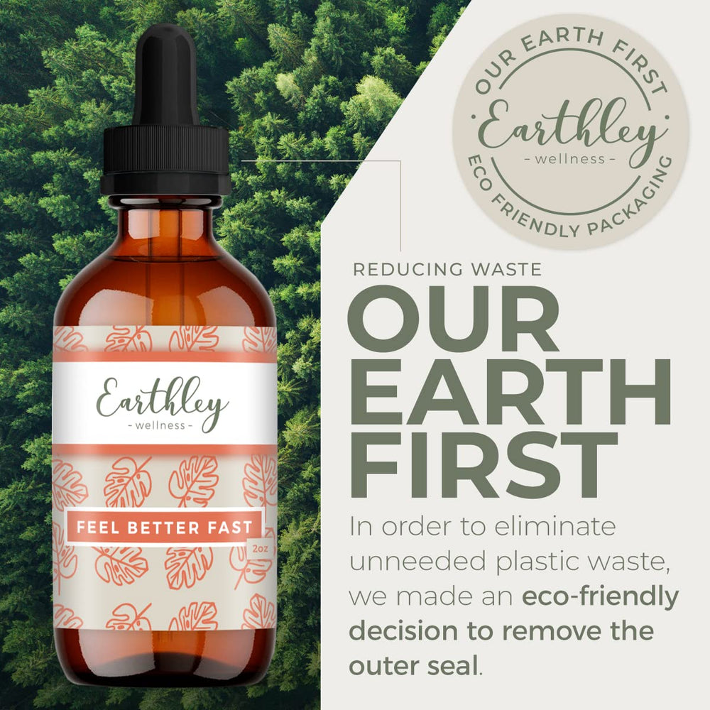 Earthley Wellness Feel Better Fast measuring dropper, simple administration for adults and kids.