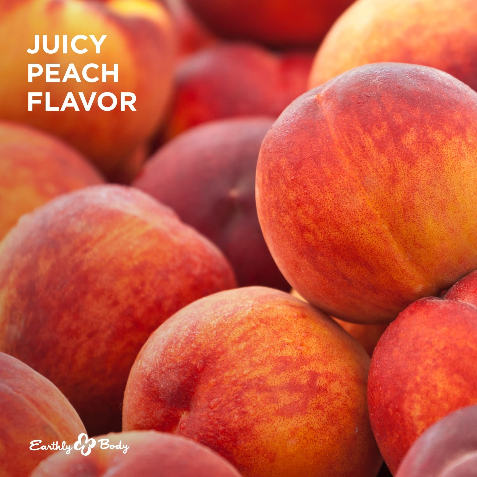 Earthly Body Edible Massage Candle Peach uses natural fragrance for peach ambiance.