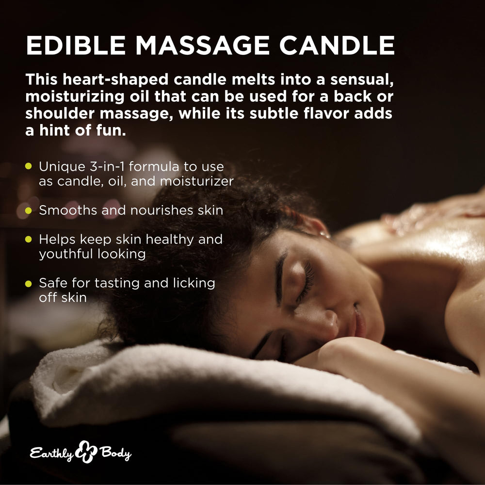 Earthly Body edible massage candle trio watermelons close-up ready for use