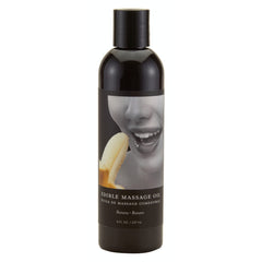 Earthly Body Edible Massage Oil Banana bottle ready for a hydrating massage.