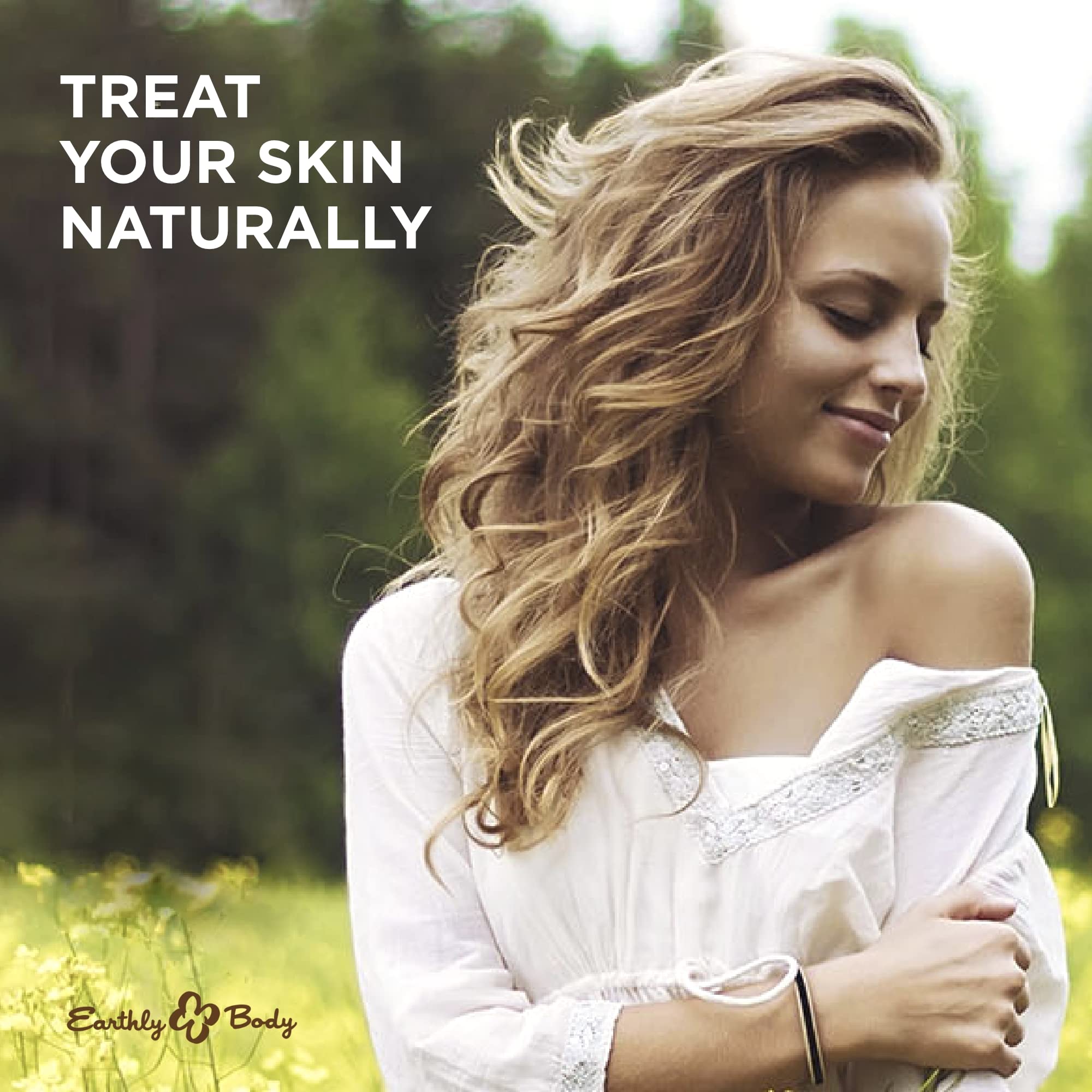 Earthly Body Edible Massage Oil Banana aroma diffusion on skin during use.