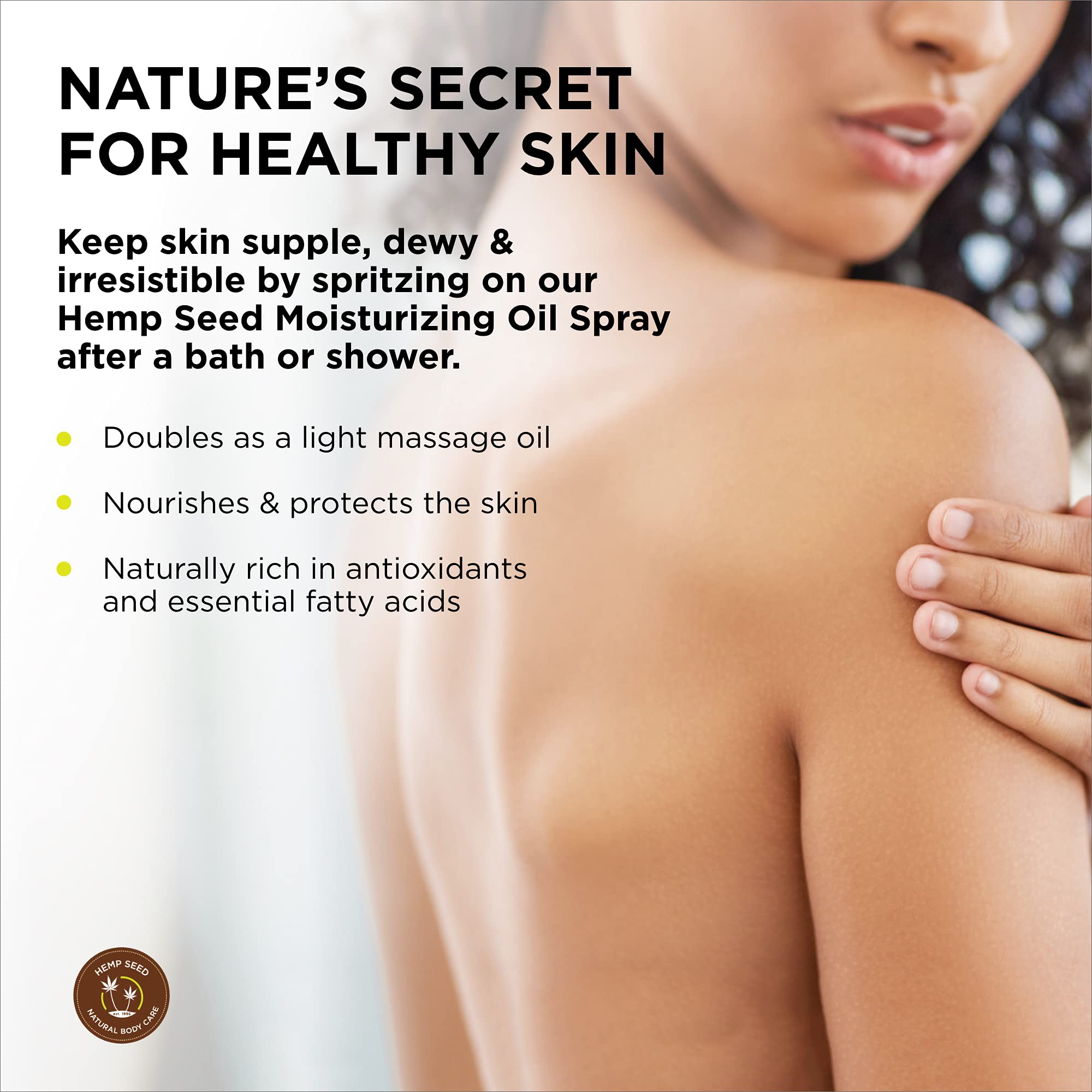 Earthly Body Naked in the Woods Glow oil spray label close-up showing premium texture