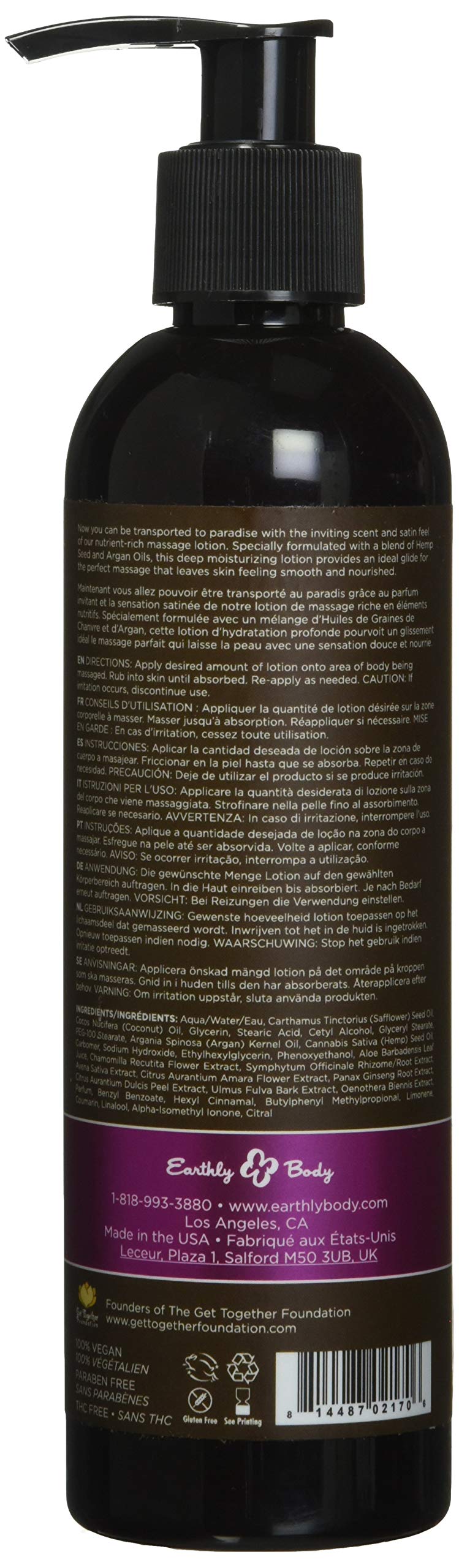 Earthly Body Skinny Dip bottle pump, easy, mess-free application.