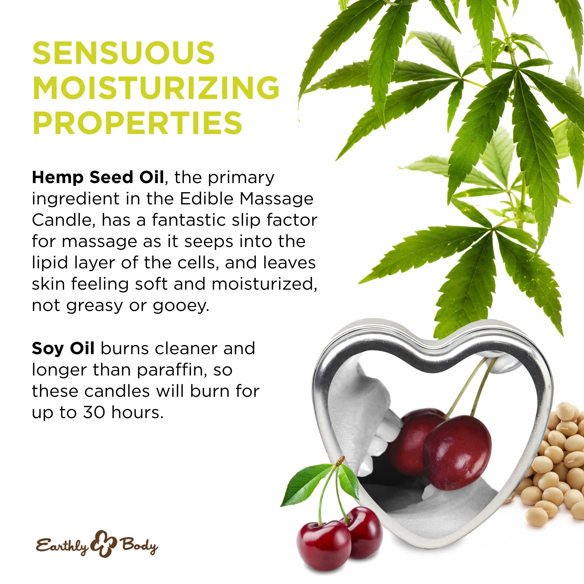 Earthly Body warming silky massage oil created from the candle for smooth skin.