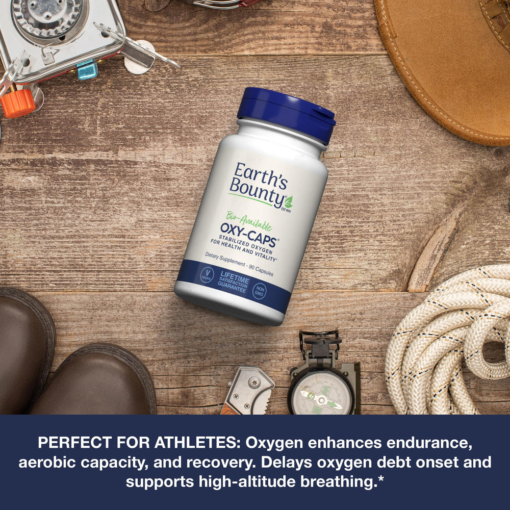Travel-ready Earth’s Bounty Oxy-Caps packaging view for on-the-go use.