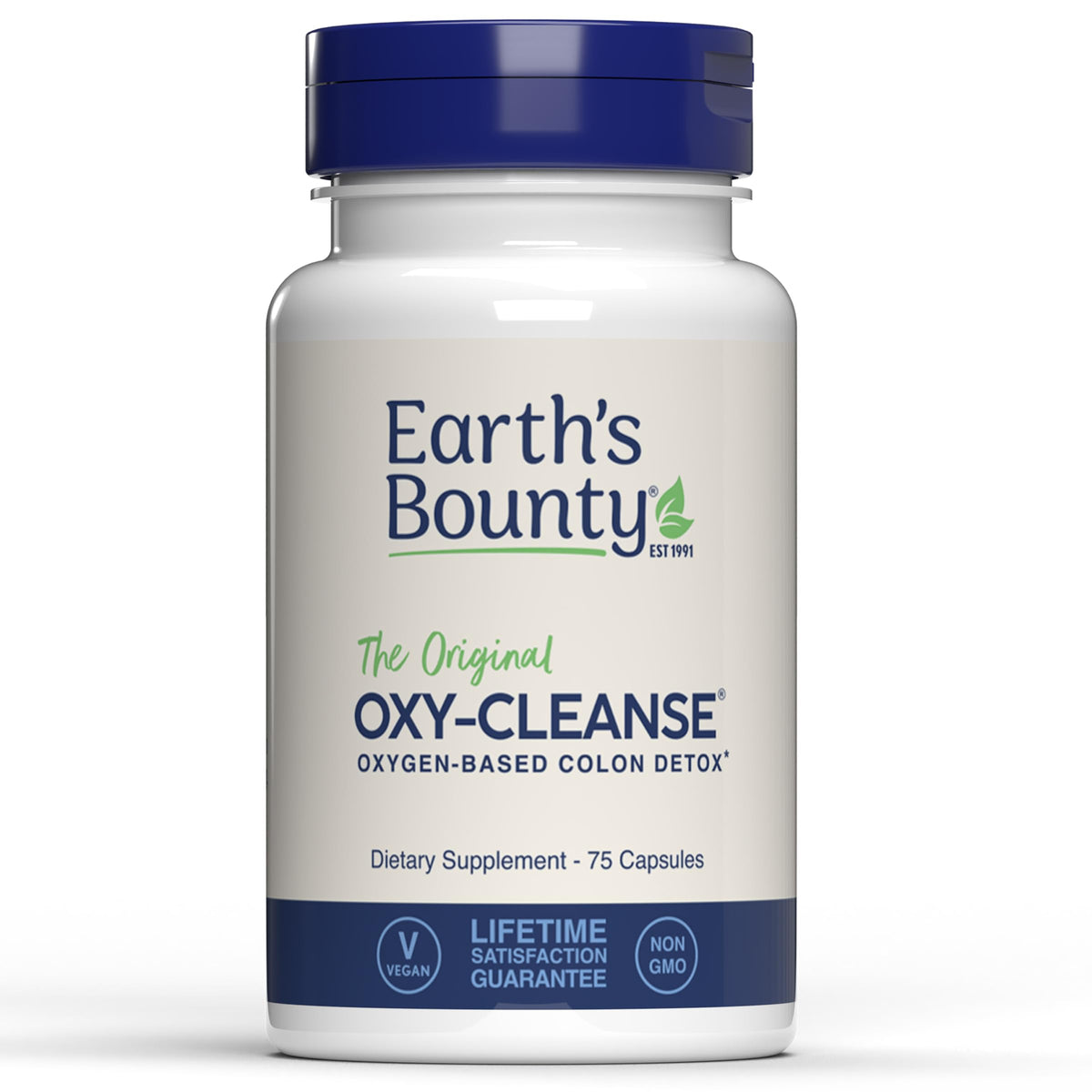 Earth's Bounty Oxy-Cleanse bottle shown for gentle digestive detox option