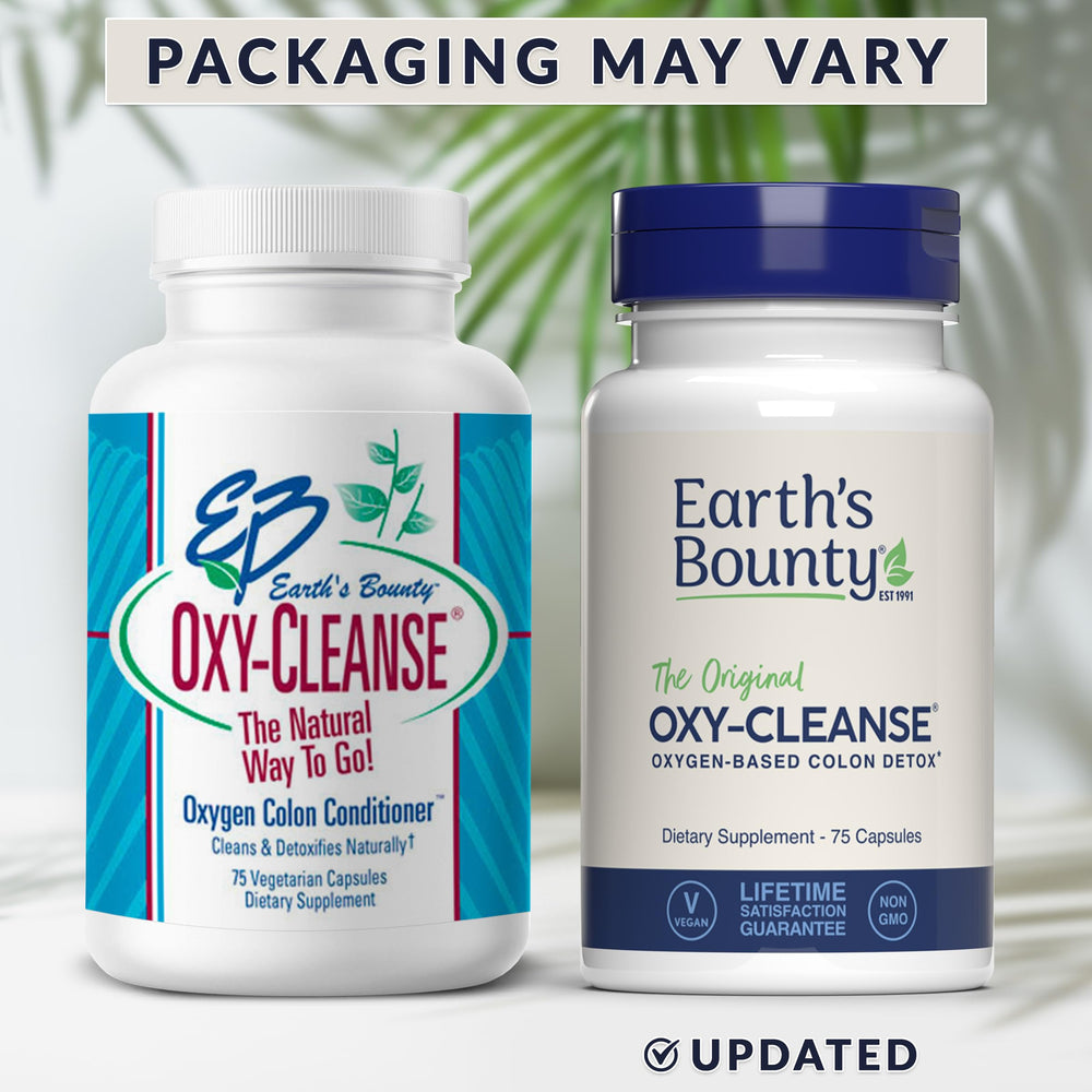 Oxy-Cleanse label detail indicating no harsh laxatives