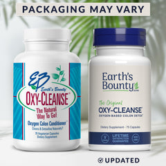 Oxy-Cleanse label detail indicating no harsh laxatives