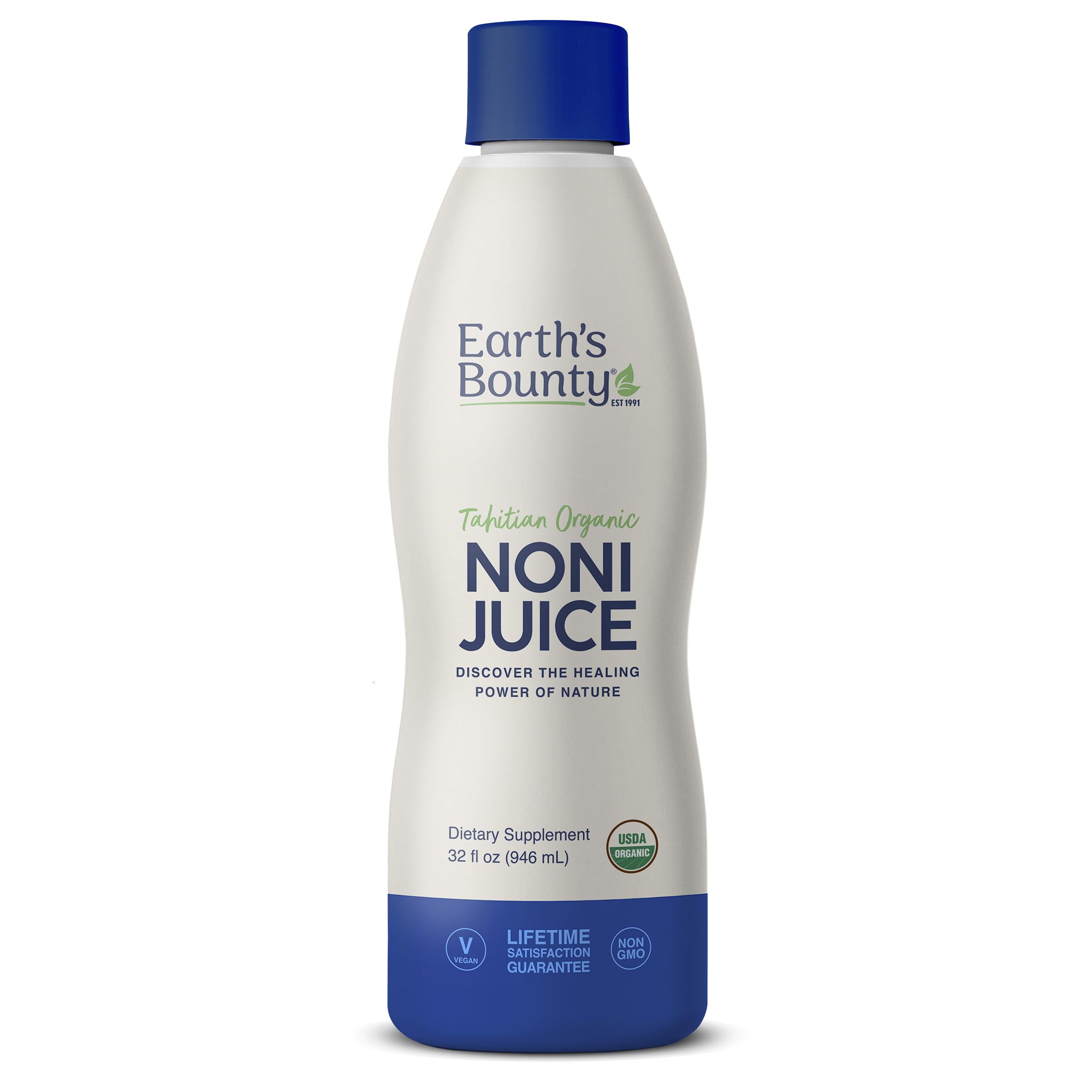 Earth's Bounty Tahitian Noni Juice bottle awaiting daily vitality ritual.