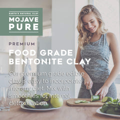 Earth's Living calcium bentonite clay powder used for skin cleansing