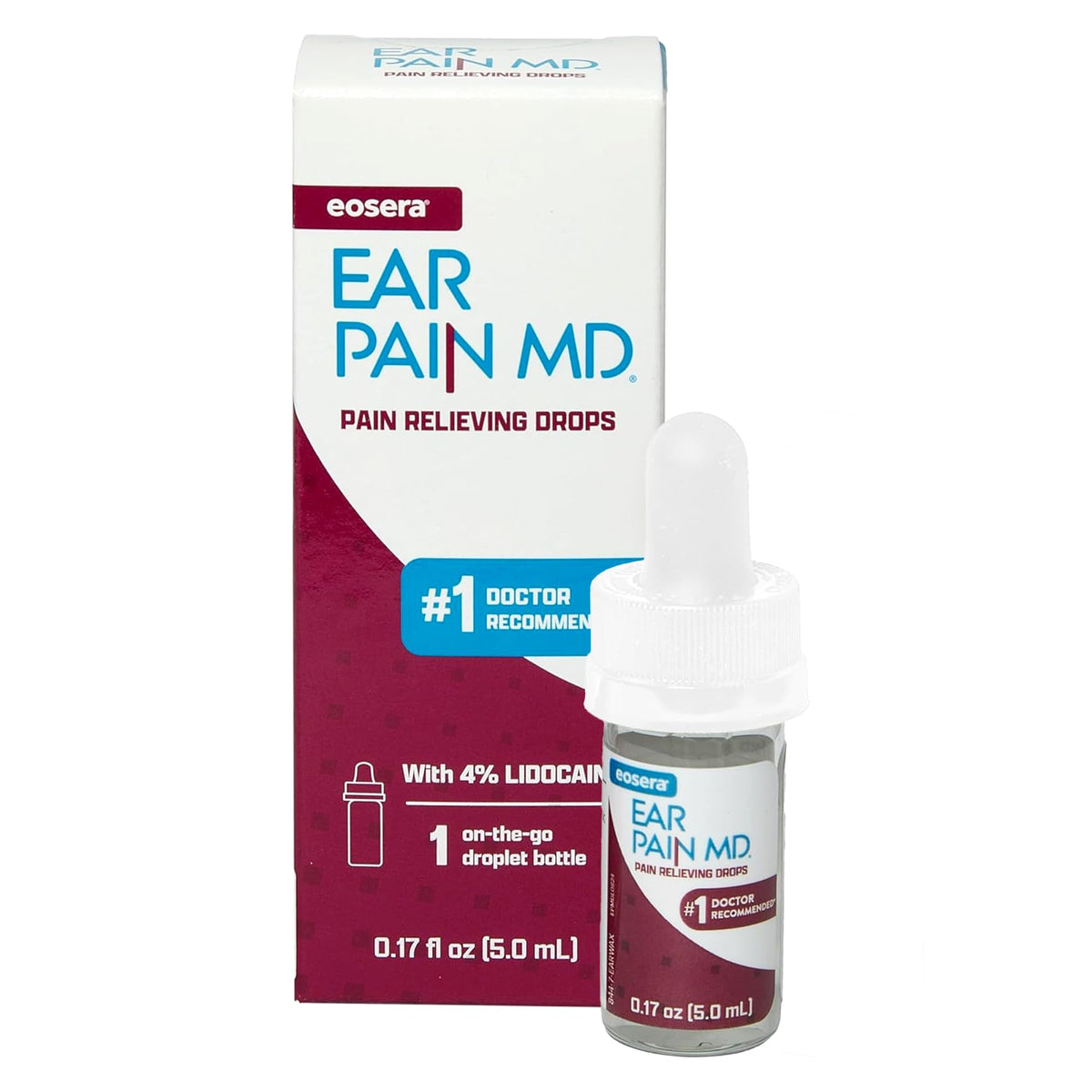 Eosera Ear Pain MD bottle for fast temporary earache relief