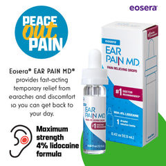 Dropper releasing drops for precise ear application with Ear Pain MD