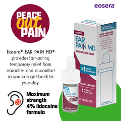 Eosera Ear Pain MD dropper cap enables precise dosing for kid-friendly relief