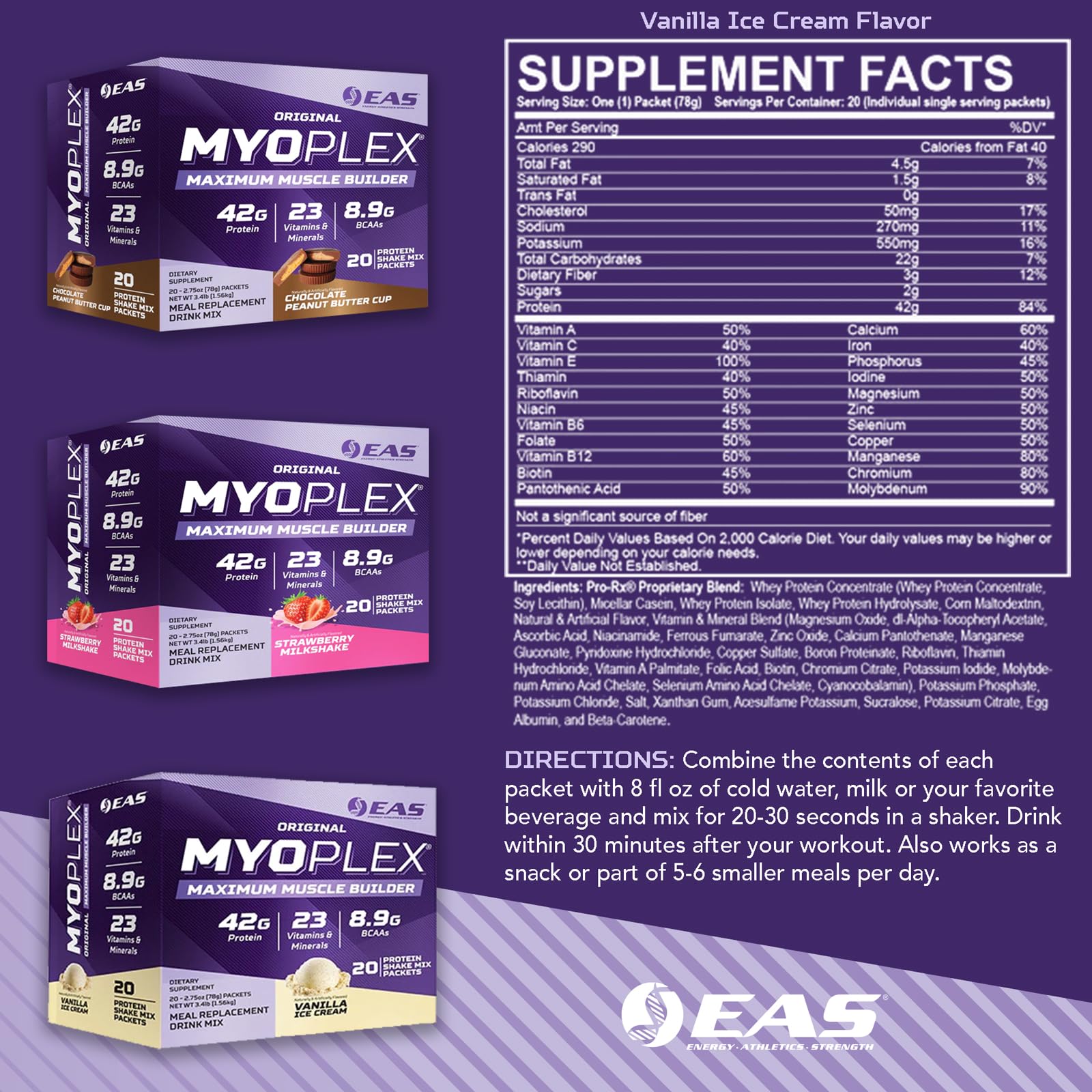EAS Myoplex serving scoop ready for quick protein shakes