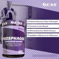 EAS Phosphagen Ultimate tub showcasing packaging designed for durable storage.