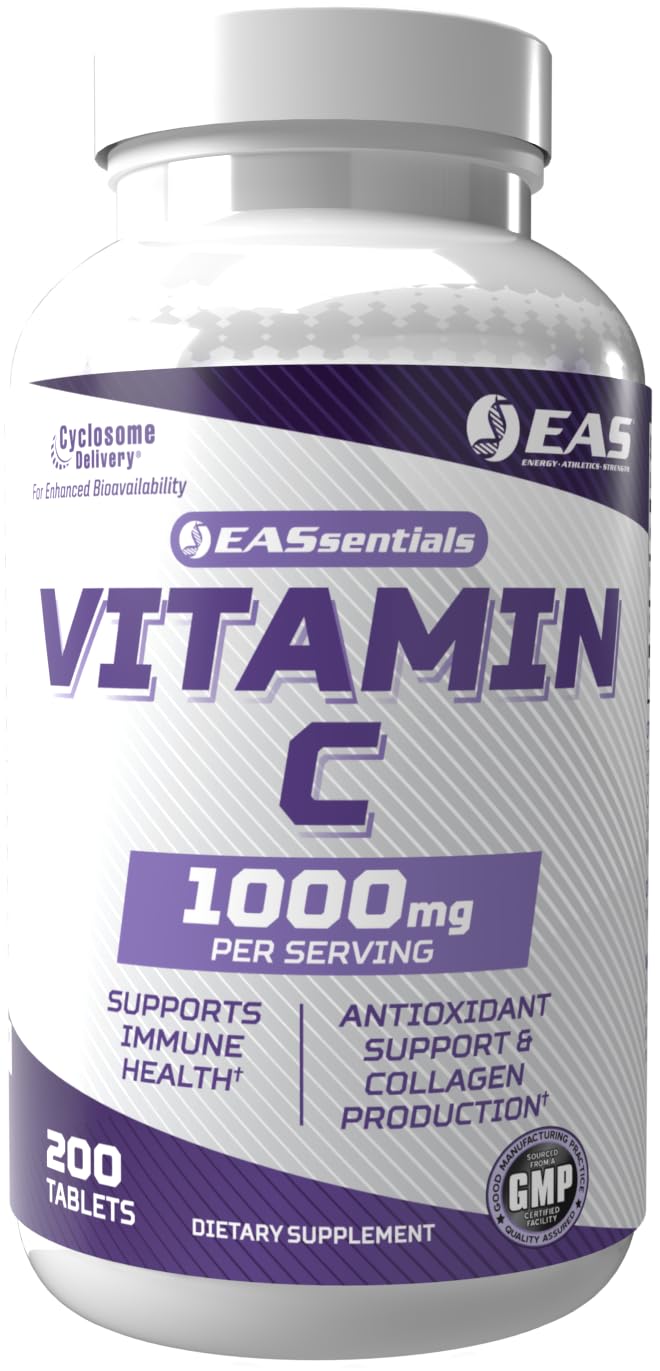 EAS Vitamin C 1000mg bottle front supports daily immune wellness.