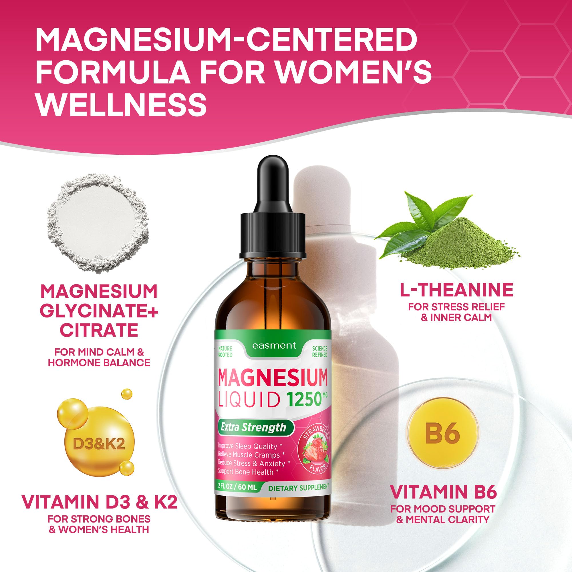 Easment bottle label highlights a clean, plant-based wellness formula.