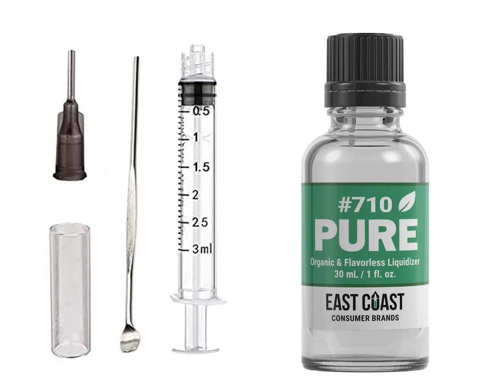 East Coast Terpenes 710 Pure Liquidizer bottle pour for smooth mixing of concentrates