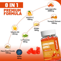 EAZGOO Gummies ingredients panel highlighting 10-in-1 formula for balanced nutrients