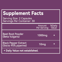 EAZGOO Beet Root Capsules packaging highlighting vegan and non-GMO claims.
