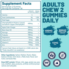 EAZGOO Chlorophyll Gummies apple flavor chews for daily wellness