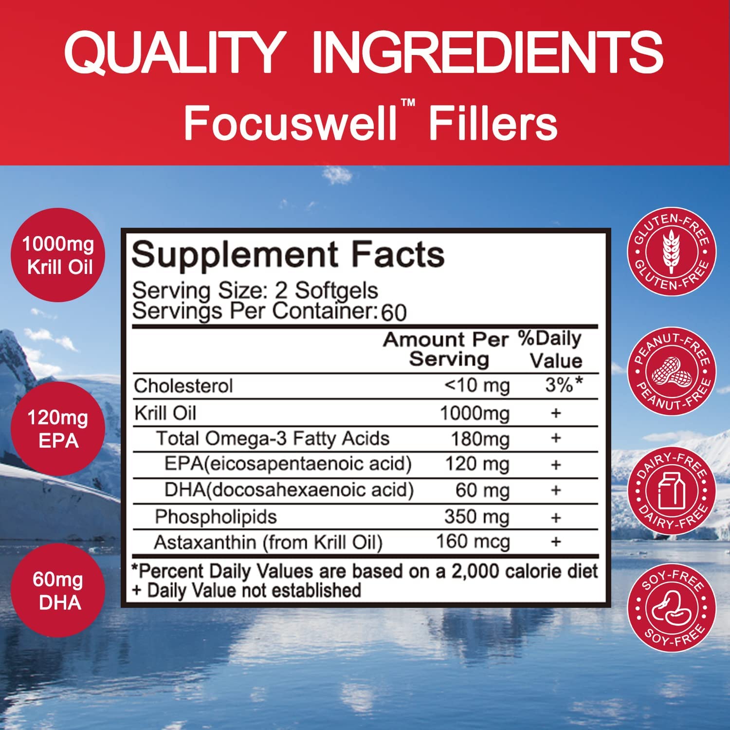 EAZGOO Krill Oil softgels close-up for easy daily supplementation.