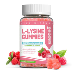 EAZGOO L-Lysine gummies bottle front for daily immune-support routine.