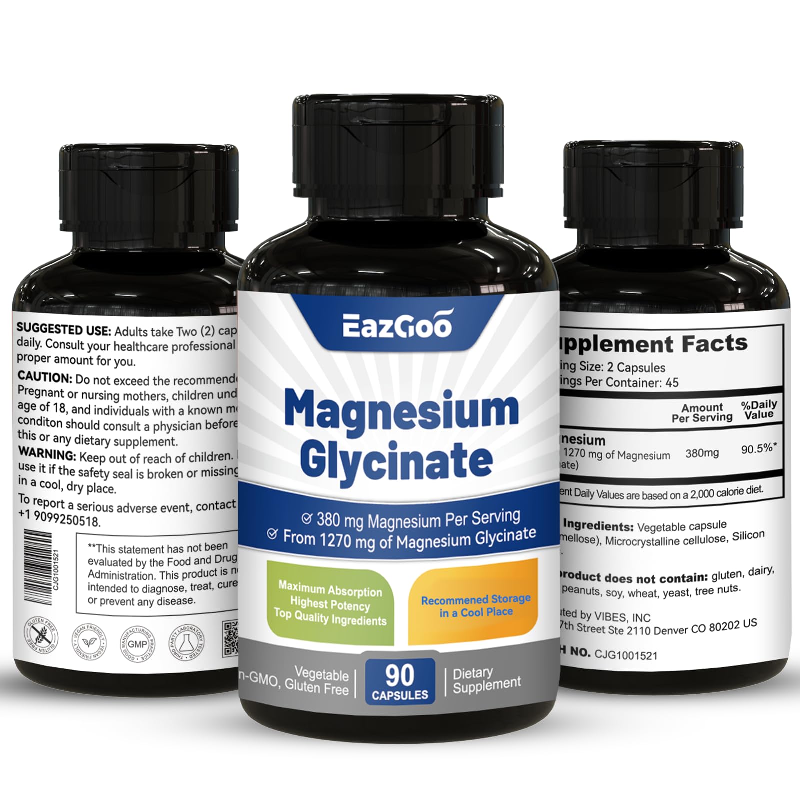 Shelf display conveys premium quality magnesium supplement from EAZGOO.