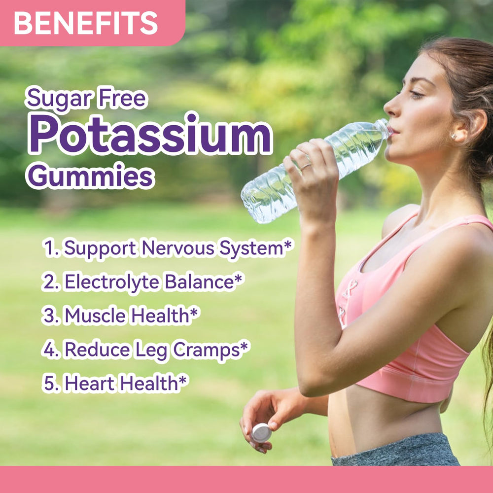 EAZGOO Potassium Gummies two-chews serving for daily potassium support