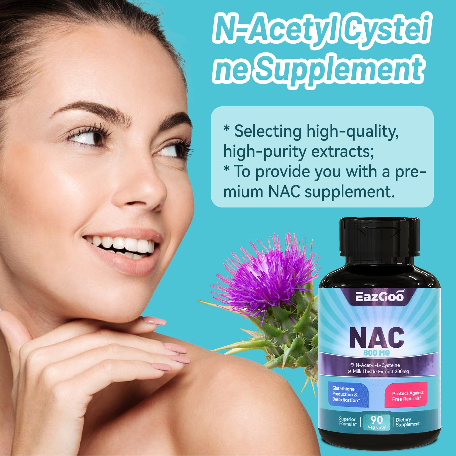 EAZGOO vegan non-GMO label on bottle for clean ingredients