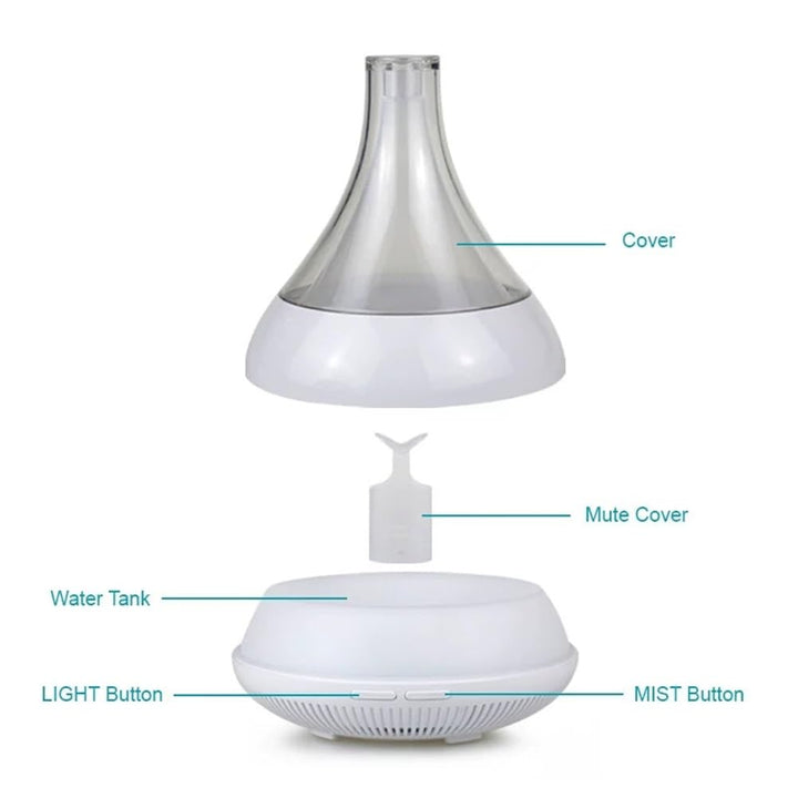Cleaning reminder visual emphasizing safe maintenance of the diffuser