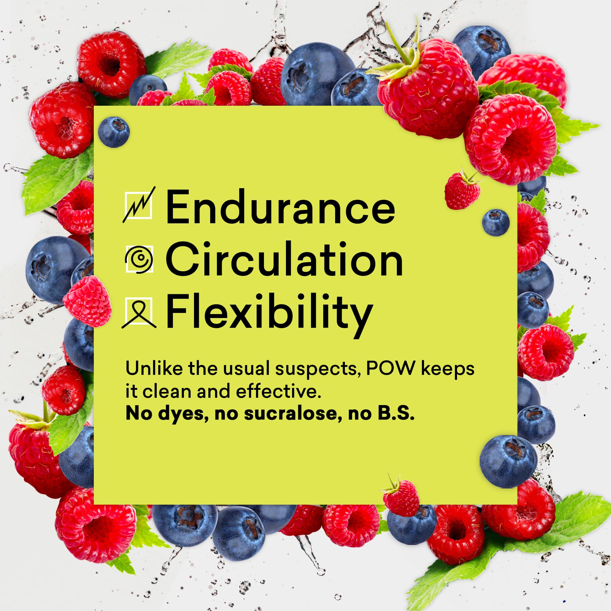 EBOOST POW blue raspberry front label highlights clean ingredients