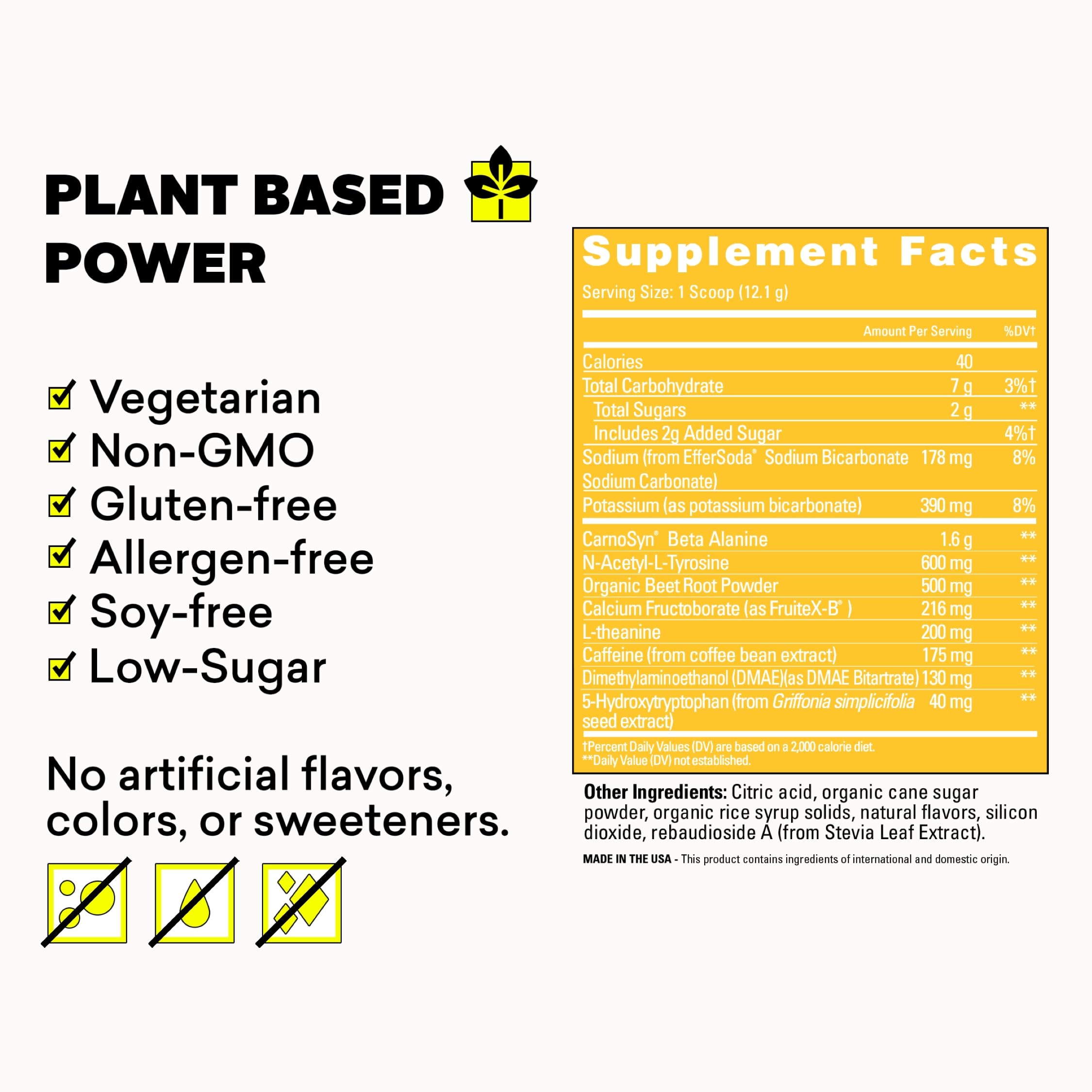 EBOOST POW gluten-free label emphasizing clean plant-based performance.