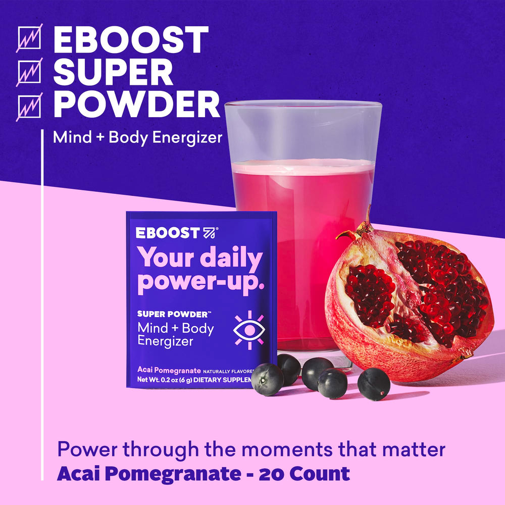 EBOOST powder dissolving in water to deliver steady energy